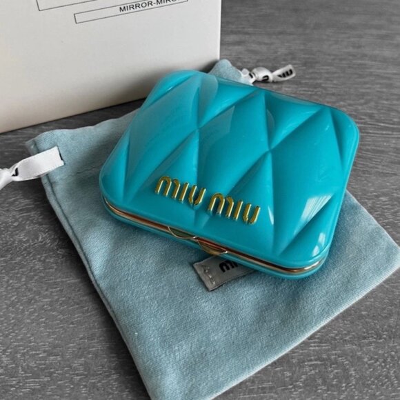 Miu Miu BLUE Double Sided Dual Makeup  Mirror  NIB - Picture 7 of 7